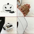 thumbnail image 4 of Pumpkin-Shaped Leather Crossbody Bag Chain Shoulder Bag Halloween Commuting Purse 8.6x7x2.9 inch(White), 4 of 6