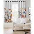 thumbnail image 3 of Blackout Curtains for Bedroom, Yellow Red Blue Spring Floral Room Darkening Window Drapes for Living Room, Summer Botanical Flowers Thermal Insulated Grommet Curtains, 52x72 inch, 2 Panels, 3 of 9