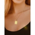 thumbnail image 2 of U7 Initial Monogram Necklace Letter Gold Pendant R for Women Men,Square Capital Resizable Chain, 2 of 7