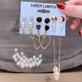 thumbnail image 1 of Conjunto De Pendientes De Perlas De Cristal De Amor Corazón Oro Plata Aro Accesorios De Joyería Para Mujeres, 1 of 4