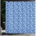 thumbnail image 3 of Ambesonne Retro Shower Curtain, Heart Circle Flower Shapes, 69"Wx84"L, Azure Blue and White, 3 of 4