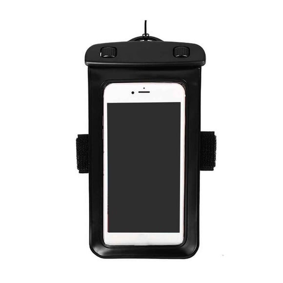 Naiovety Funda impermeable para teléfono bolsa anti-agua cubierta de bolsa seca con brazalete y conector de audio Deportes acuáticos Negro 5.7 pollici