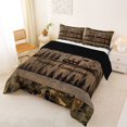thumbnail image 3 of Manfei Vintage Camping Car Full Size Comforter Sets 3-Piece,Vintage Adventure Cabin Bedding Comforter Set,Brown Dark Green,1 Comforter and 2 Pillowcases,Reversible, 3 of 6