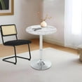 thumbnail image 6 of Round Bar Table Height Adjustable with MDF Top, 23.6" Small Breakfast Dining Tables Modern Cocktail Bar Table with 360 Swivel for Suitable, Kitchen, Living Room, Restaurant White, 6 of 14