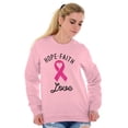 thumbnail image 5 of Hope Faith love Breast Cancer Ribbon Women Crewneck Sweatshirt Brisco Brands S, 5 of 6