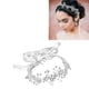 thumbnail image 5 of Diadema nupcial con diamantes de imitación plateados brillantes hecha a mano con flores decorativas para bodas, 5 of 8