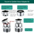 Swivel Adapter Faucet Kit, 3/4Inch Brass Garden Hose with Aerator