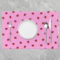 thumbnail image 2 of Kawaii Placemats 12x18 Set of 4, Women Girls Red Strawberry Place Mats, Kawaii Strawberry Fruit Theme Table Mats for Kitchen Dining Table, Oil Wipeable Non-Slip Indoor Outdoor Home Party Decor, 2 of 4