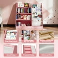thumbnail image 2 of Hironpal Bookcase with 4 Tier Storage, Burlywood, Pink, 2 of 7