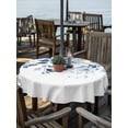 thumbnail image 2 of Outdoor Table Cloth with Umbrella Hole and Zipper, Blue Teal Eucalyptus Leaves Waterproof Round Tablecloth 60 Inch, Watercolor Weeping Botanical Washable Table Cover for Outside Party Patio Picnic, 2 of 8