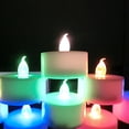 thumbnail image 3 of LED Candles, 12-Pcs Color Changing Tea Lights Candles Battery Operated Bulk, Long-Lasting Flameless Tealight Candles for Halloween Christmas Holiday Decor, 1.5'' D X 1.25'' H, 3 of 9