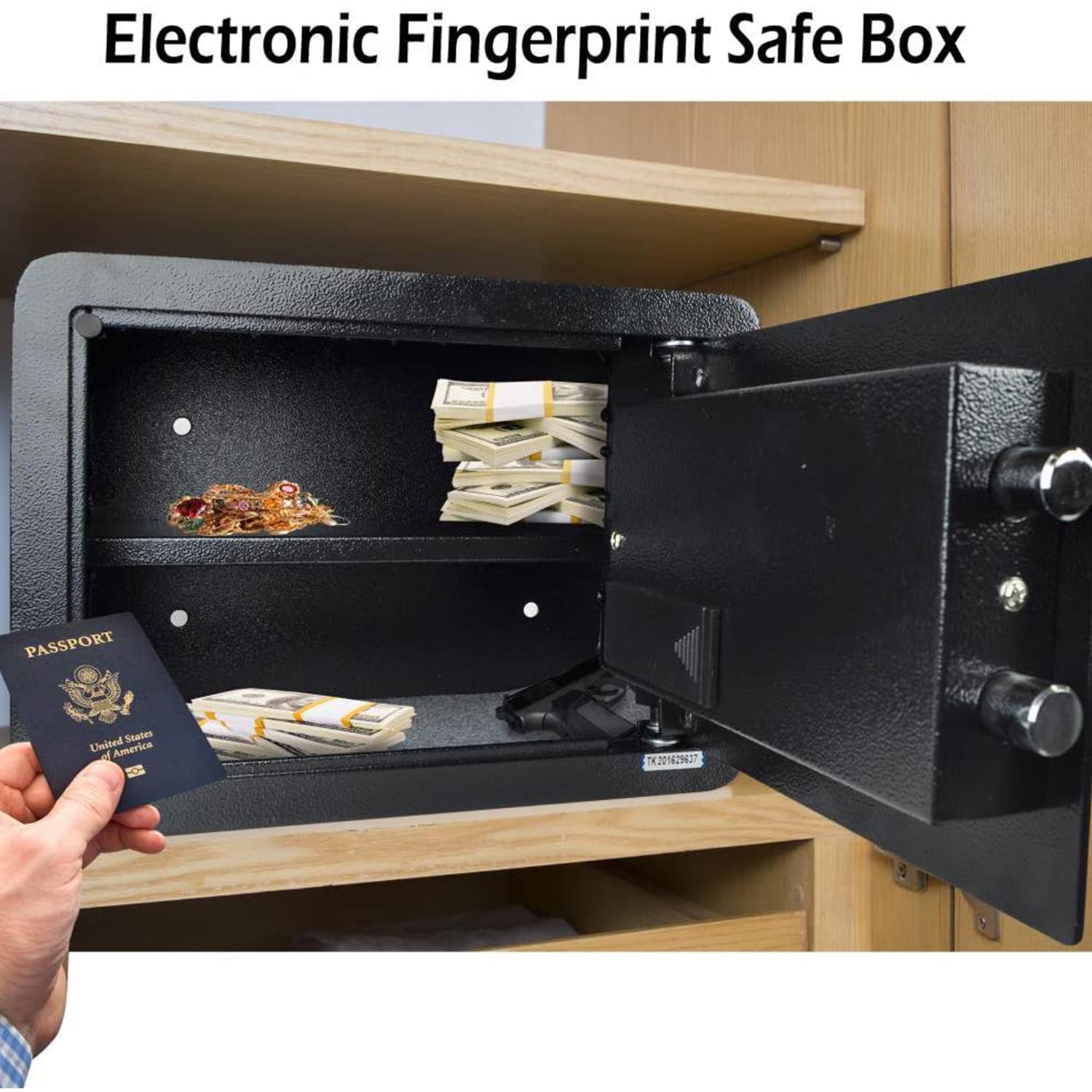 Fleming Supply Fingerprint Entry Electronic Safe - 13.8 X 9.8 X
