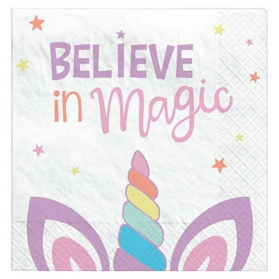 Unicorn 'Believe in Magic' Lunch Napkins (16ct)