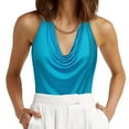 thumbnail image 2 of Women's Casual Neck Draped Front Sexy Backless Tank Top, 2 of 4