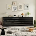 thumbnail image 3 of Selooye 8-Drawer Modern Wooden Dresser, 55In Wide Modern Dresser with Storage Dresser Wide Wooden Chest Drawers for Living Room, Entryway, TV Stand，Black, 3 of 7