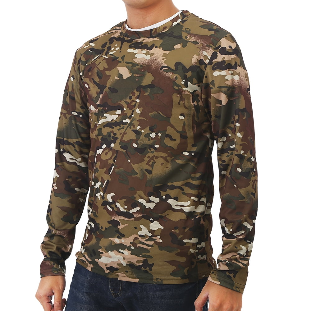 WALFRONT 3Sizes Men Long Sleeve Round Collar TShirt Clothes for