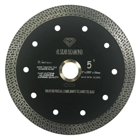 

(2 PACK) ALSKAR DIAMOND ADLCPM 5 inch Super Thin Tile Saw Diamond Blade for Cutting Porcelain Tiles Granite Marble Ceramics