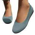 thumbnail image 4 of Women's Wide Fit Ballet Flats - Vintage Round Toe Slip-On Knit Shoes with Arch Support, Breathable & Comfortable for Work, Formal Dressy Occasions, 4 of 6