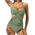 thumbnail image 1 of Moda mujer cómodo traje de baño sólido e impreso sin espalda siamés traje de baño OAVQHLG3B Store lin121212, 1 of 4