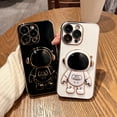 thumbnail image 2 of Compatible with iPhone 14 Pro Max Electroplated Case Women Girls Plating Astronaut Hidden Stand Case Camera Lens Protection Soft Silicone Case for iPhone 14 Pro Max 5g 6.7 inch (Black), 2 of 9