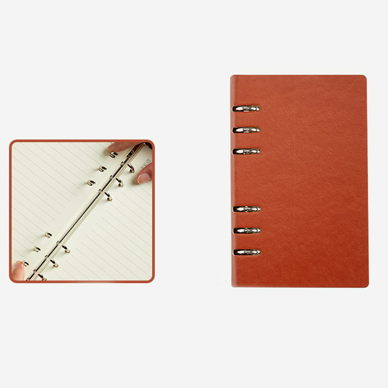 A6 Hardcover Loose-leaf Journal Notebook Pu Leather Binder Office