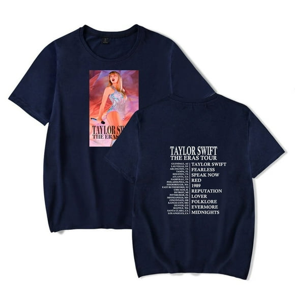 Women's TayIor Tour T-shirt Tylor Swft Shirts Tay Eras Merch Swft Fans Club Lightweight Short Sleeve Shirts Tops for Women Tylor Swft Merch Gifts TKFASHION Navy L