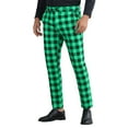 thumbnail image 5 of INSPIRE CHIC Plaid Pants for Men's Regular Fit Color Block Tartaned Pattern Dress Trousers, 5 of 6
