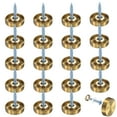 thumbnail image 1 of Uxcell 20-Pack Tapas de Tornillo para Espejo, 0.75" Diámetro Tapas Decorativas de Tornillo de Acero Inoxidable 304 y Clavos Acabado Cepillado [Tono Dorado], 1 of 7