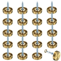 Uxcell 20-Pack Mirror Screw Covers Caps, 0.75" Dia 304 Stainless Steel Decorative Screws Cap and Nails Brushed Finish [Gold Tone]