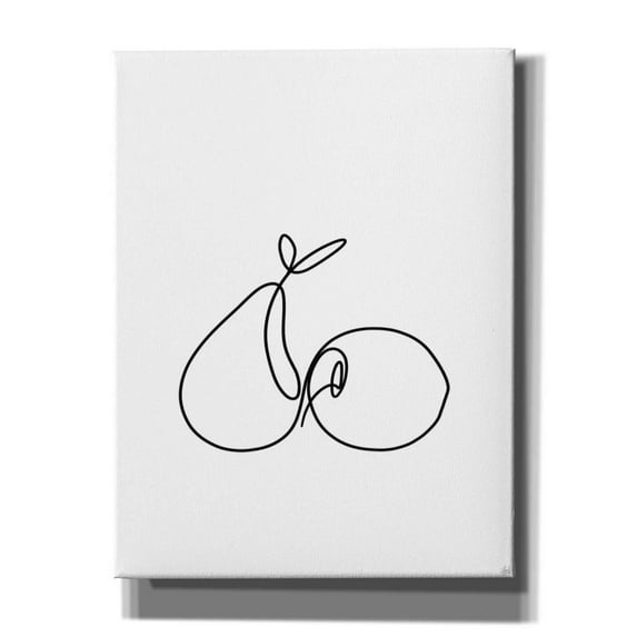 Epic Graffiti 'Still Life Pear and Apple' by Line and Brush, Canvas Wall Art, 26"x34"