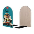 thumbnail image 2 of Lsque I Love Sushi Printed Wood Bookends,Non-Skid Bookend for Shelves,Heavy Duty Support Bookends,Non-Slip Foam Pads for Office, Home, and Library,1 Pair, 2 of 8