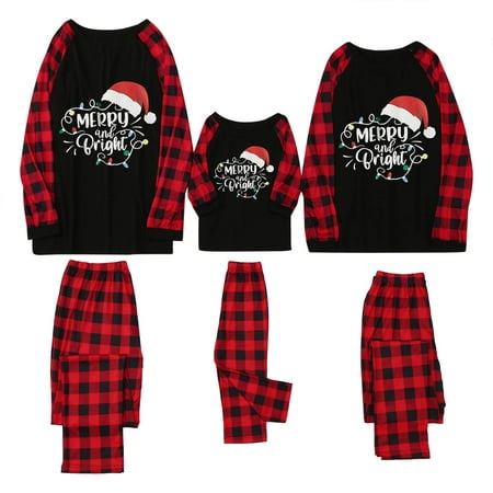 

Christmas Family Matching Pajamas Set Letter Sleepwear Pyjamas Outfits Baby-12-18 Months
