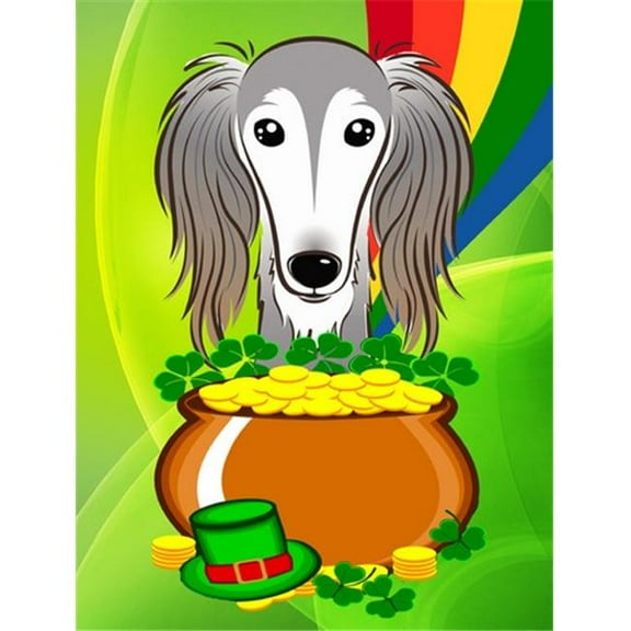 Caroline's Treasures BB1973GF Saluki St. Patrick's Day Flag Garden Size , Small, multicolor