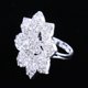 thumbnail image 2 of Anillo de diamantes de imitación para mujer, diseño de copo de nieve y flor, ideal para bodas y compromisos., 2 of 9