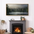 thumbnail image 5 of IDEA4WALL Extra Large Framed Canvas Print Wall Art Mystic Forest Mist by a Lake Fine Art Spring View in Green Hues Wall Decor Oversized Artwork Relax/Calm for Rooms - 60"x30", 5 of 5