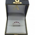 thumbnail image 4 of Princess-Cut Channel-Set Diamond and Ruby Ring Band 14k White Gold, 4 of 5
