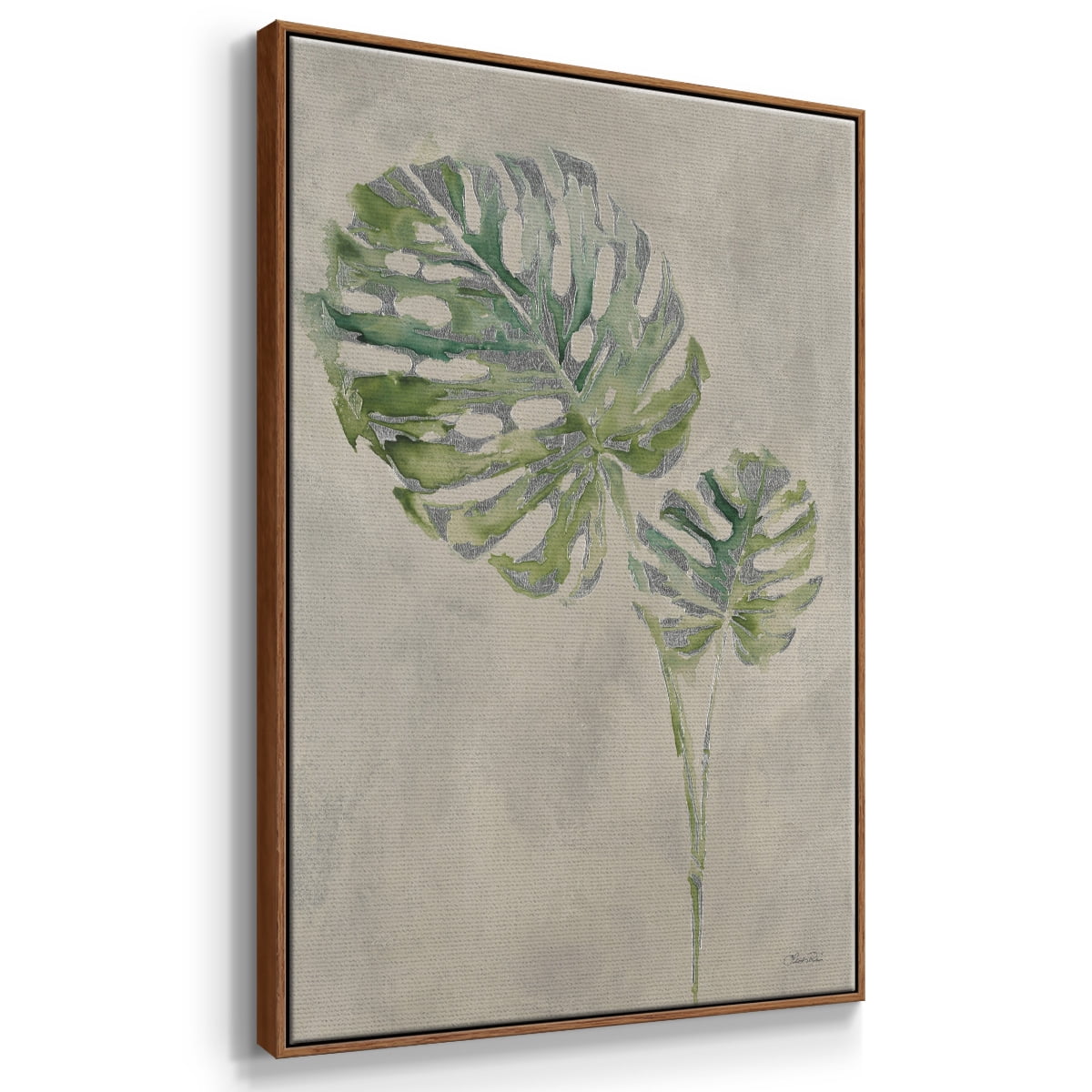 Fresh Unfolds III Framed Premium Gallery Wrapped Canvas - Ready to Hang - 17 x 25 - Walnut Floating Frame