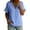 Sky Blue, variant on idosla Womens Cotton Ruffle V Neck Shirts 2026 Classy Short Sleeve Summer Tops Trendy Plain Business Work Tunic Blouses (Beige, L)