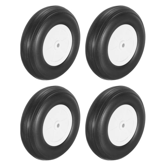 4 Pcs RC Airplane Wheels, 4 Inch OD RC Plane Parts Wheels Model Airplane Light PU Sponge Tire Tail Foam Wheel