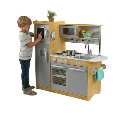 KidKraft Uptown Natural Wooden Play Kitchen (Best Play Kitchen For 2 Year Old)
