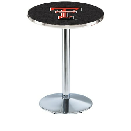 Texas Tech Pub Table - NCAA Pub Table by Holland Bar Stool, Chrome - Texas Tech, 36'' - L214