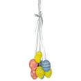 thumbnail image 3 of 17" Pastel Yellow Blue and Pink Floral Striped Spring Easter Egg Cluster Hanging Decoration, 3 of 5