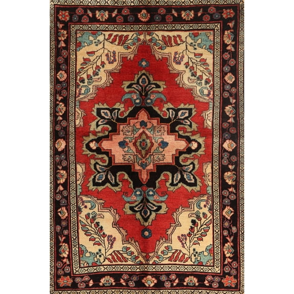 Ahgly Company Indoor Rectangle Traditional Maroon Red Persian Area Rugs, 5' x 8'