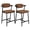 Coffee Brown, variant on Counter Height Bar Stools Set of 2 with Arms, Upholstered Barstool with Back & Footrest, Soft Wider Seat, Modern Metal Bar Stools Set for Kitchen Island, Bar, Easy Assembly, Rustic Green