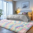 thumbnail image 5 of ZENELESS Large Fluffy Area Rugs for Living Room,8x10 Shag Rectangular Carpets for Bedroom, Tie-Dye Rainbow, 5 of 7