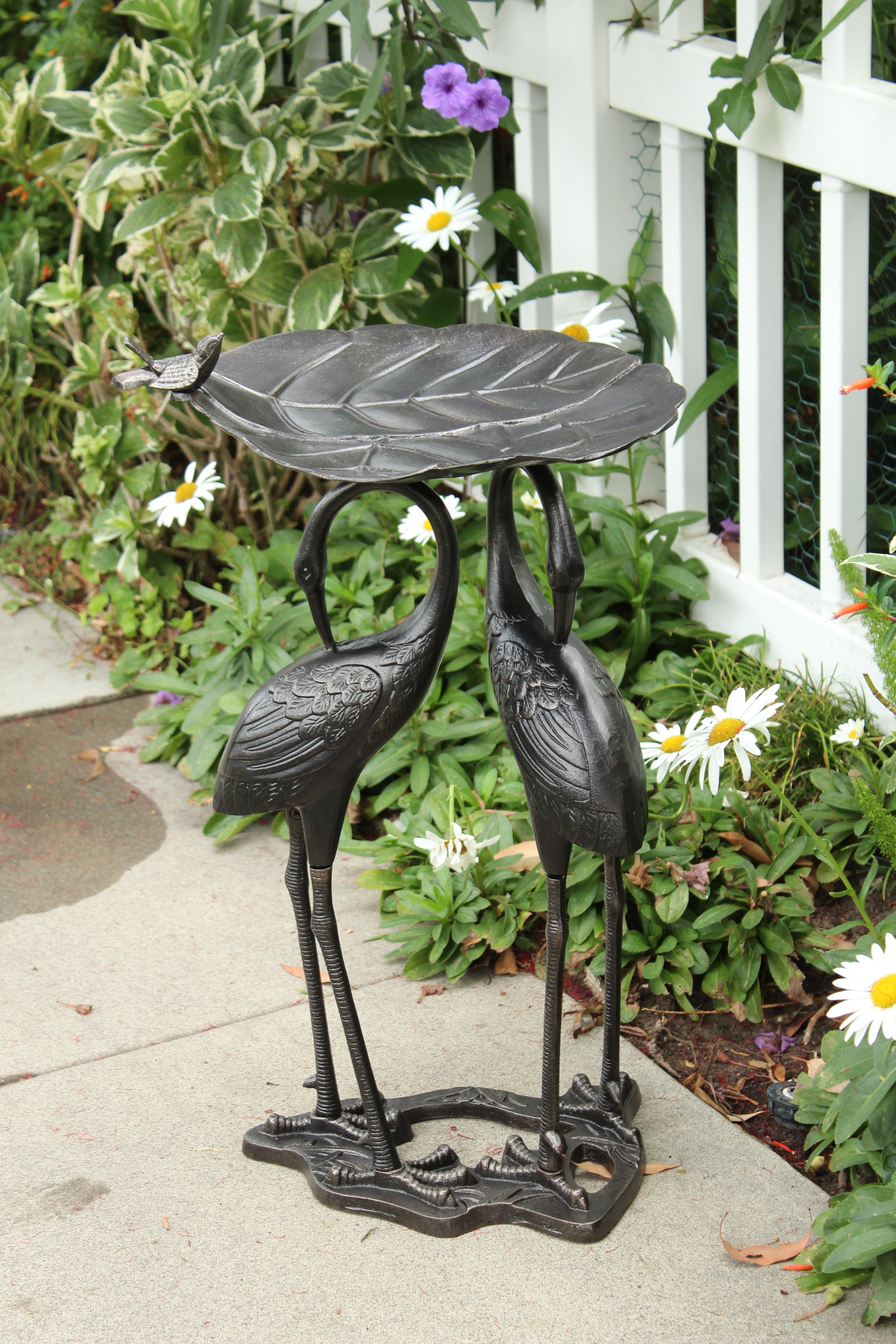 Innova Double Heron Lily Pad Bird Bath