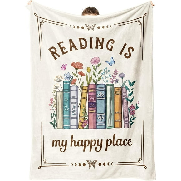 Book Lovers Gifts, Reading Blanket Gifts for Book Lovers, Book Club Gifts for Readers Book Lovers Bookish, Unique Bookworm Gifts Blanket on Birthday Christmas 60"x50"