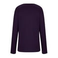 thumbnail image 5 of SnZhen Women's Tops Plus Size Ladies Fashion Solid Color Crew Neck Loose Long Sleeve Pullover Comfy Tops Purple XXL, 5 of 5
