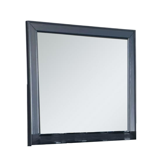BenJara Zeny Dresser Mirror, 40 Inch Rectangular, Slate Blue Solid Wood Frame