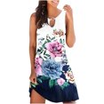 thumbnail image 2 of ICHUANYI Clearance Women's Fashion Sexy Vintage Round Neck Sleeveless Printed Round Dresses(Pink, M) ICHUANYI WER2023081113582, 2 of 5